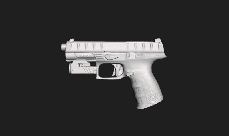 Beretta Apx Trustfire GM23 Real Size 3d Scan Gun Mold