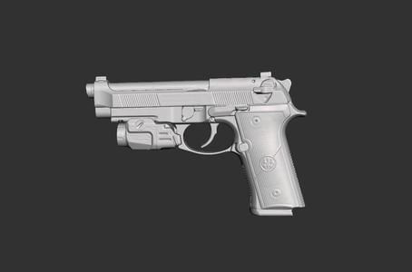 Beretta M9A4 Streamlight TLR7 X Real Size 3d Scan Gun Mold
