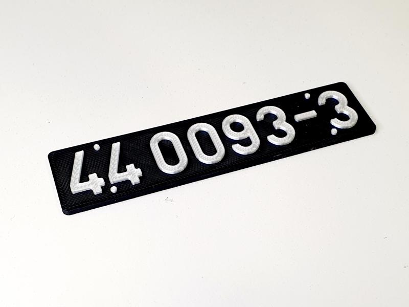 GERMAN STEAM LOCOMOTIVE NUMBER PLATE BR 44 0093-3