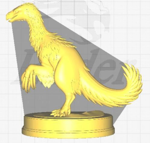 Therizinosaurus with Extended Claws - 3D Model with Base
