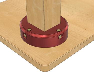 Beam Format 70mm x 80mm Table Base Connector in .step and .stl format