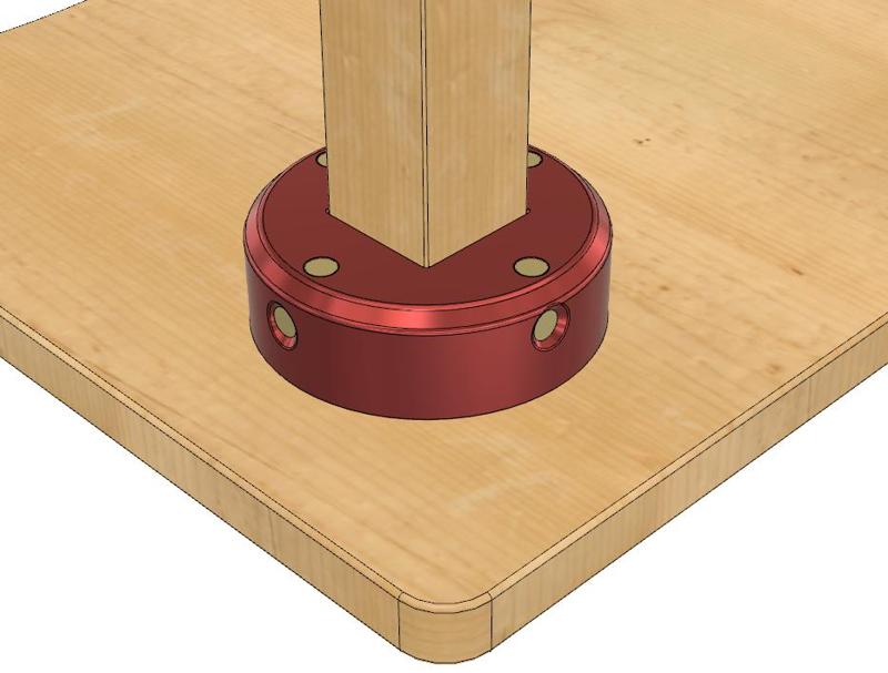 Beam Format 50mm x 50mm Table Base Connector in .step and .stl format