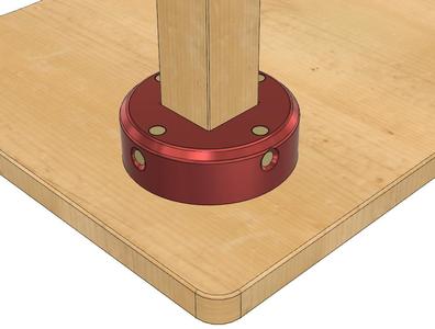 Beam Format 50mm x 50mm Table Base Connector in .step and .stl format