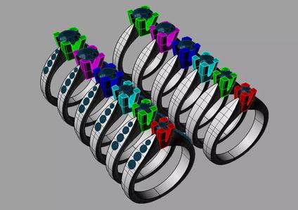 Set 12 pz Solitaire  diamond Anello solitario Sl84