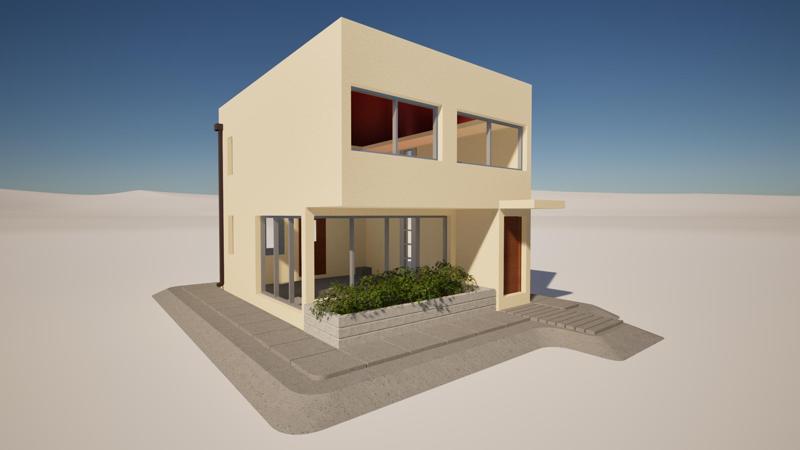 Mediterranean 2-storey house, in H0 scale