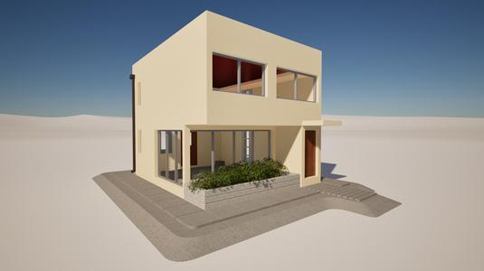 Mediterranean 2-storey house, in H0 scale