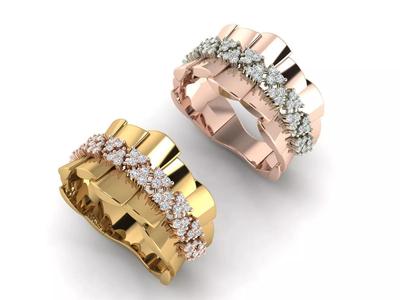 Single two piece or two color ring