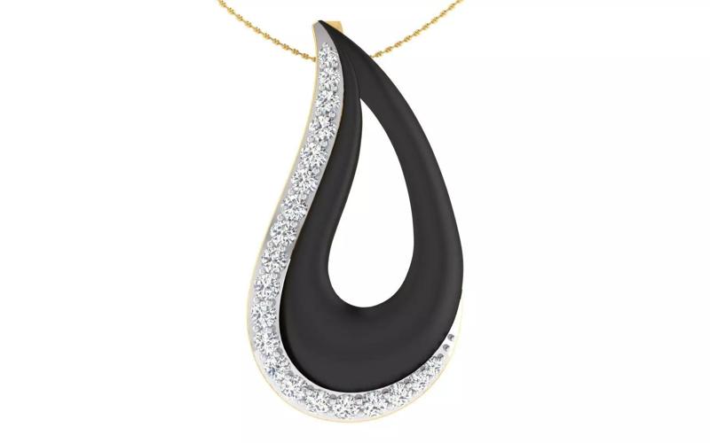 Solitaire Women Pendant 3dm STL OBJ FBX Render Details