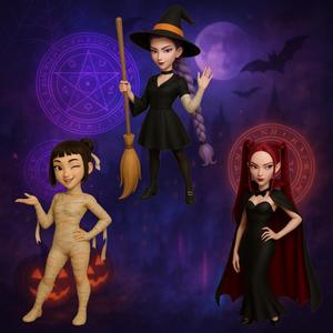 K-pop Demon Hunters - Halloween Trio Bundle (Mira Vampiress, Rumi Witch, Zoey Mummy)