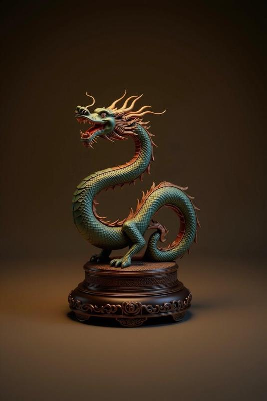 Chinese Dragon Guardian on Ornate Base