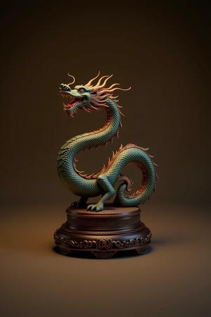 Chinese Dragon Guardian on Ornate Base
