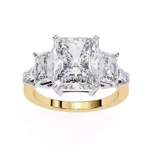 Printable 3D jewelry model of Solitaire Lady Ring with Diamond