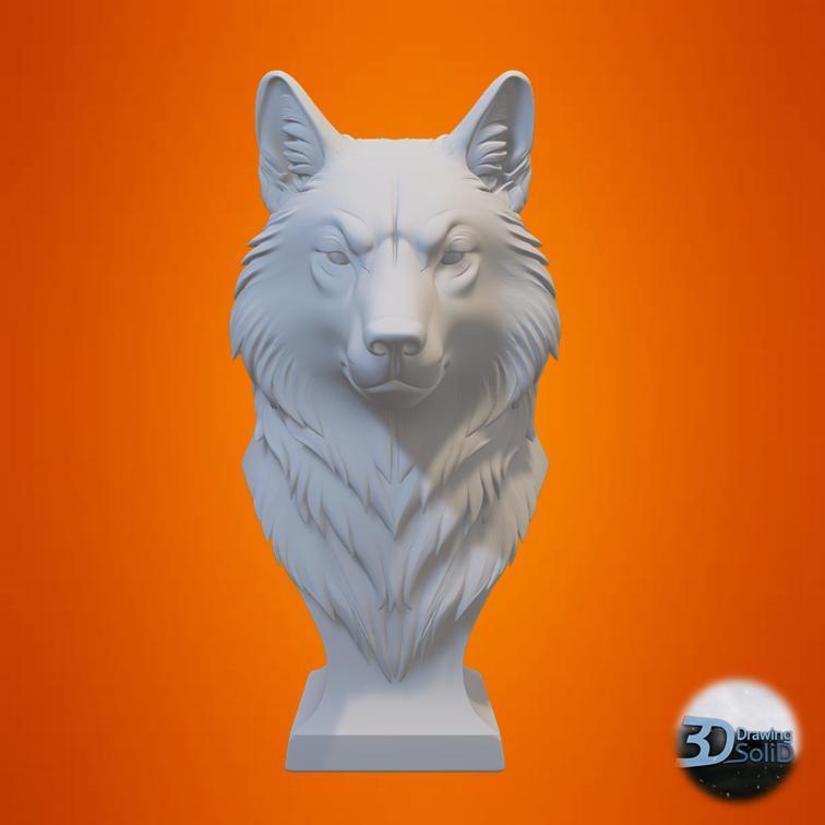 Wolf Bust 3D Model – Decorative Sculpture