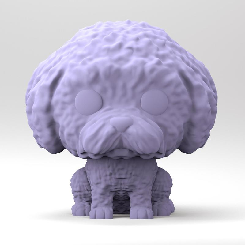 A dog in a Funko POP style. Portuguese water dog