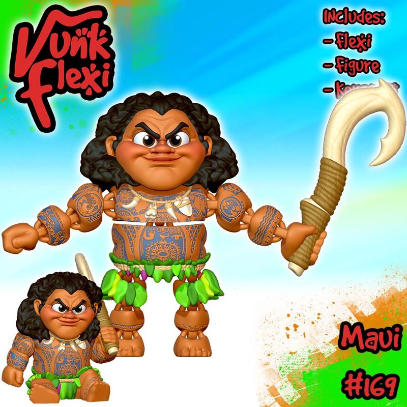 Disneys Moana Maui MultiColor Flexi Print-In-Place + figure & keychain