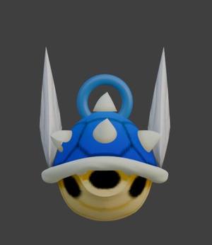 Spiny Shell Keychain - Mario Kart Blue Shell - Super Mario - Ready to Print