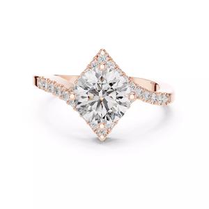 Bypass Shank Round Diamond Engagement Wedding Ring 3DM STL Video