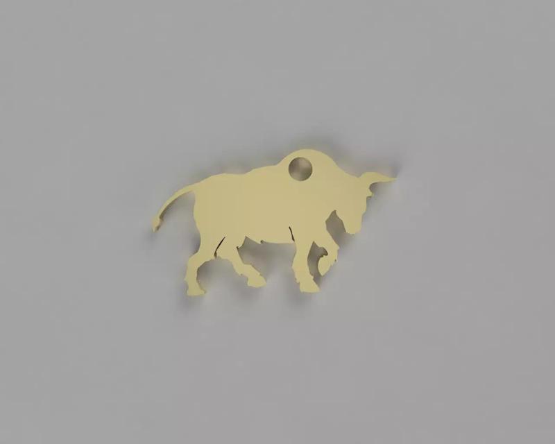 Stock bull keychain