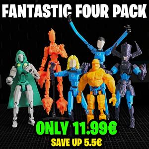 Fantastic Four Pack Inspired T13 Legends Dummy 13 Figure (Mister Fantastic, Invisible Woman, Human Torch, The Thing, Dr Doom, Galactus)