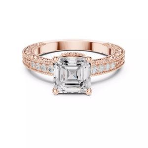 Asscher Cut Diamond Filigree Design Wedding Ring 3DM STL Video