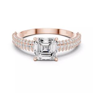 Asscher Cut Diamond Engagement Wedding Ring 3DM STL Video
