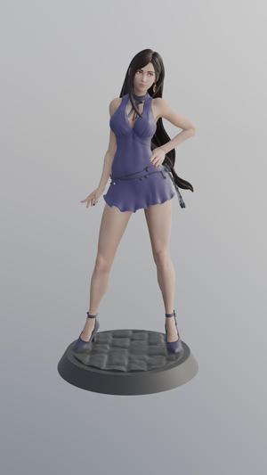 Tifa Lockhart (Purple Dress) - Final Fantasy VII | STL 3D Print Model