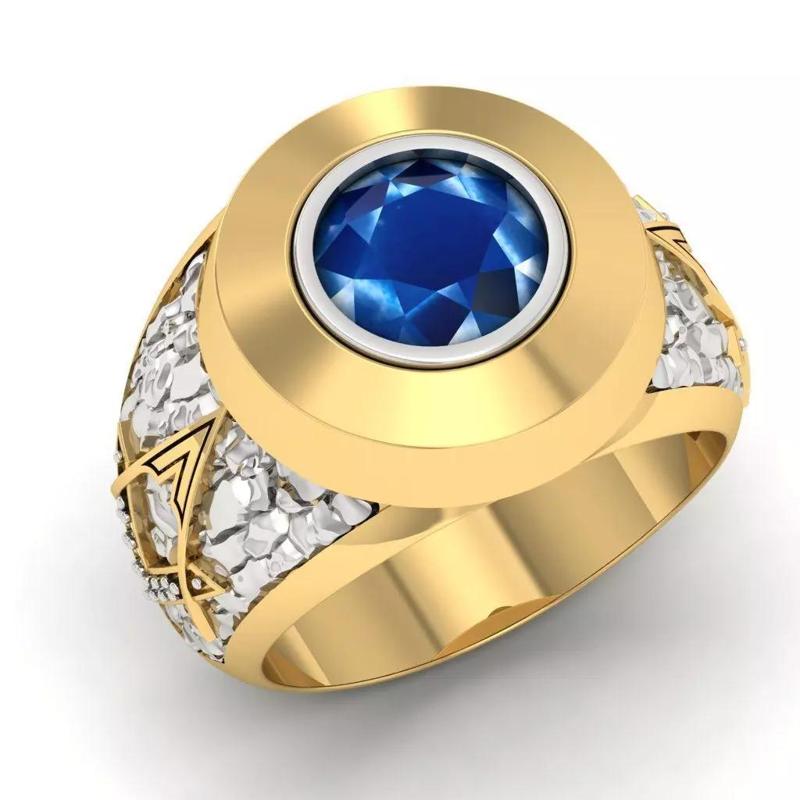 blue sapphire mens ring