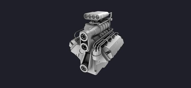 supercharged v8 engine 3D MODEL