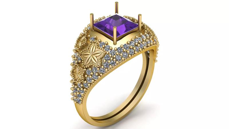 FANCY SAPPHIRE RING 3D PRINTABLE MODEL