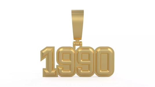 Model 1170 Number 1990 Necklace Curved With Border