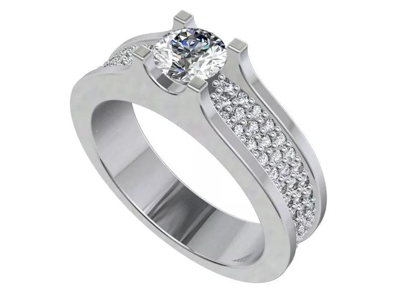 Engagement Ring  STL File Format ready For 3D Printing - CC75