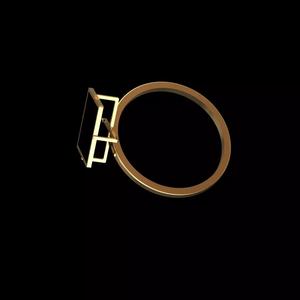 Enamel Square Minimal Ring