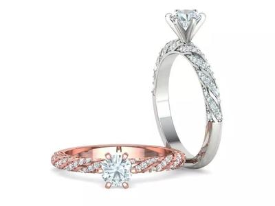Engagement Ring Twisted design 5mm stone 6claw setting