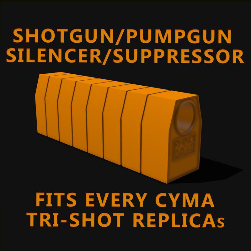 CYMA TRI-SHOT Shotgun/Pumpgun Suppressor/Silencer