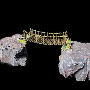 Rope Bridge With Optional Guide Ropes And Rock Base (Wargame Tabletop Terrain)