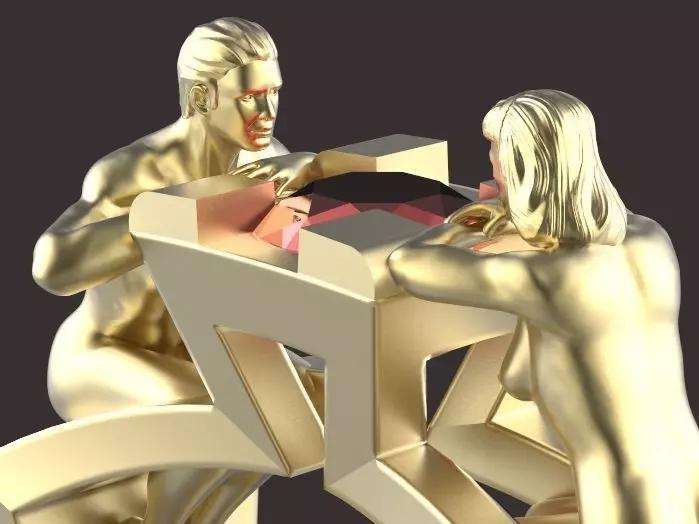 lover ring Silver Gold  Print