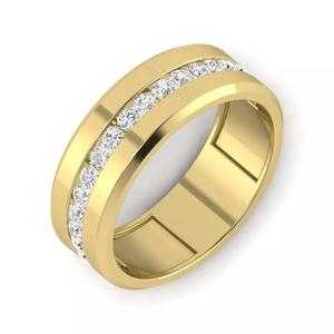 Light Weight Yellow Gold Diamond Ring  -PR-004 DIA
