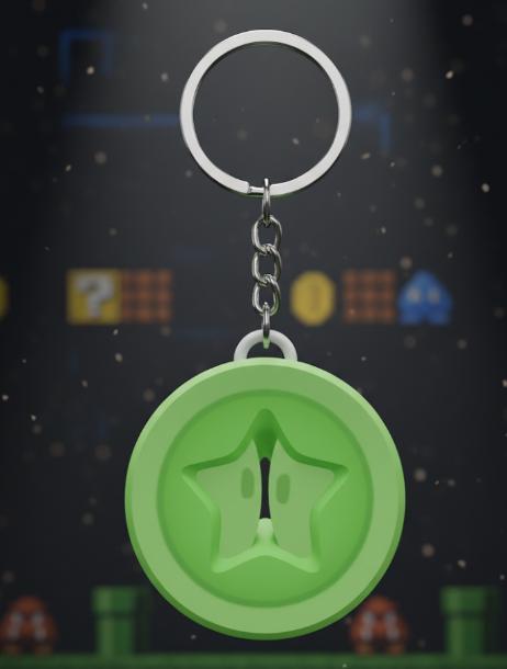 Star Coin Keychain - Super Mario Collectible Gold - Super Mario - Ready to Print