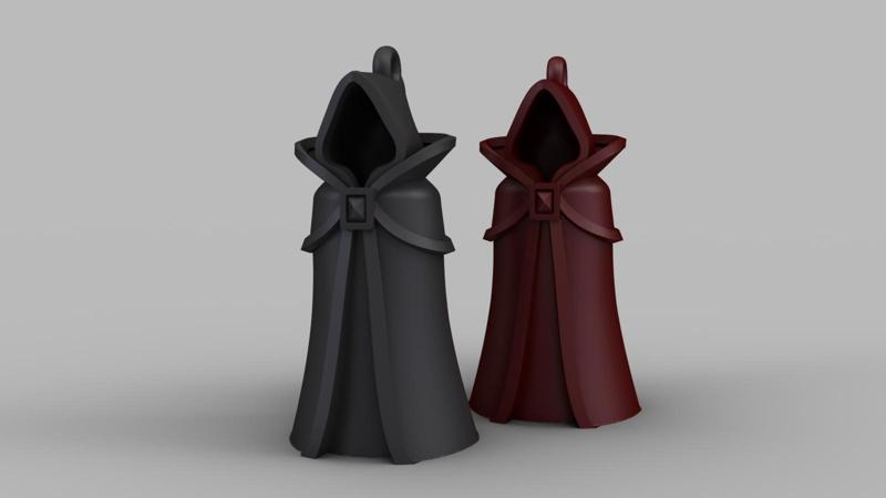 Hooded Cloak Pendant - Halloween Charm & Keychain