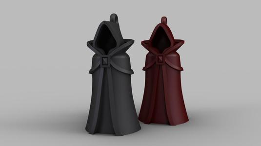 Hooded Cloak Pendant - Halloween Charm & Keychain