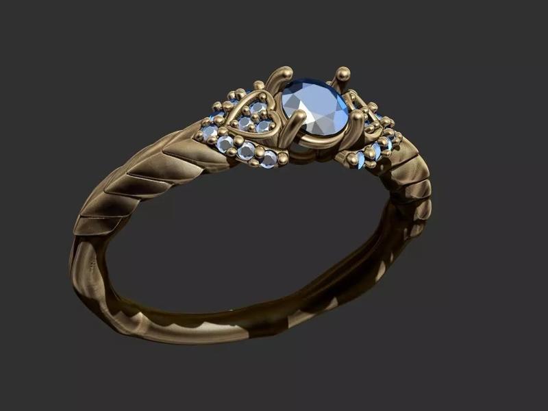 Leaves with Diamonds Ring