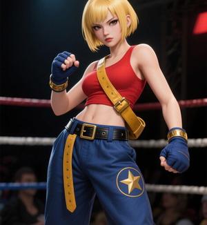 Combat Goddess Mary: Hyper-Real KOF '97 Fighter - Crimson Vest & Dual-Belt Arsenal