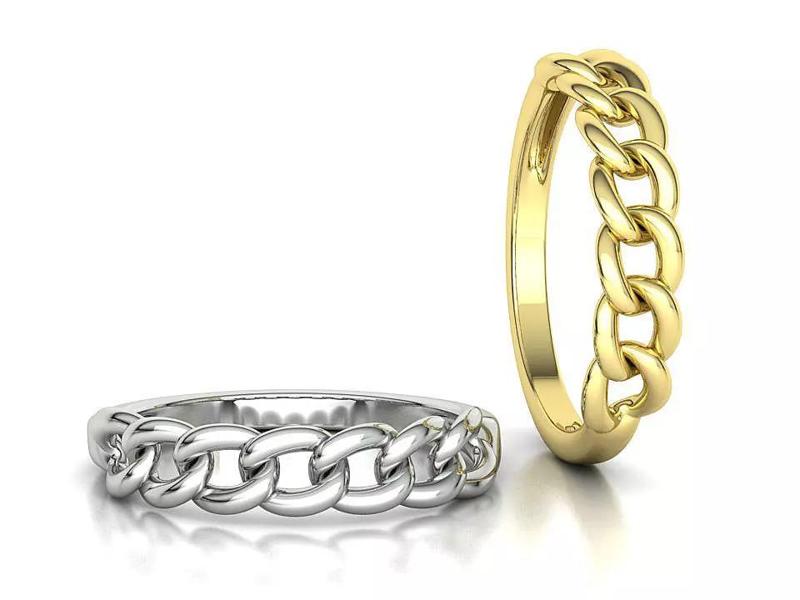 Ladies Chain Cuban Ring Fashion Cuban Ring 3Dmodel