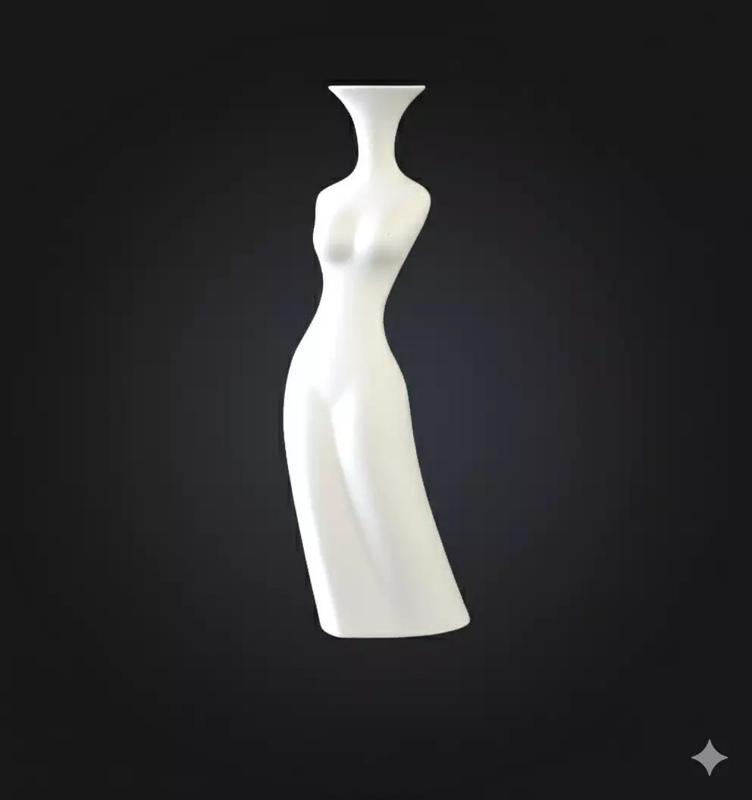 Woman Silhouette Decorative 3D Model Modern Ornament