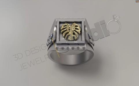 Luxury design feather ring 3d design