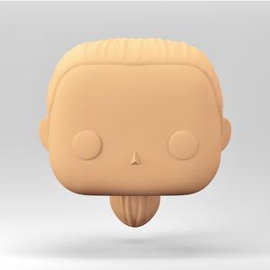 A female head in a POP style. A ponytail. WH_4-7