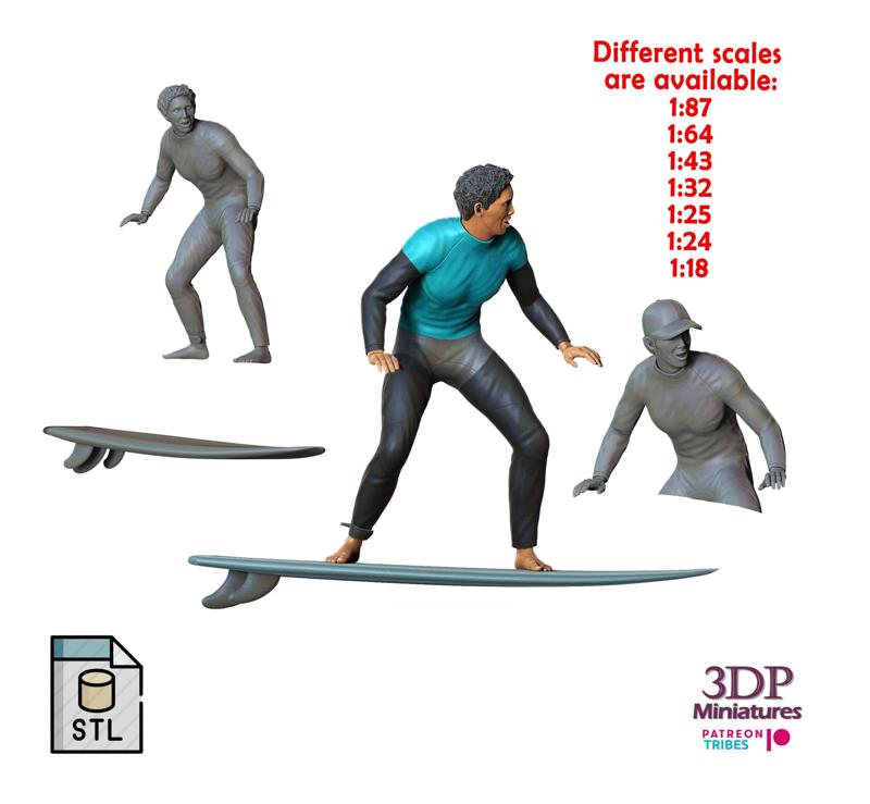 N1 Surfer with SurfBoard 3D print model