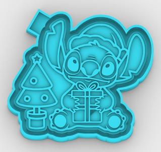 Stitch at Christmas - freshie mold - STL for silicone mold