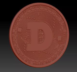 Dogecoin Print Model coin with letter d