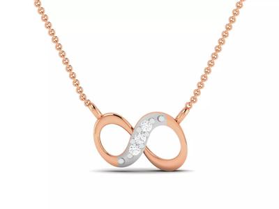 Infinity Light wt Diamond Charms Pendant 3dm render Detail